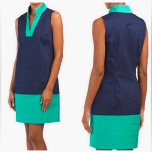 NWT Sail to Sable Tunic Shift Dress Colorblock Navy Blue Green Sleeveless XS